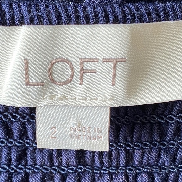 LOFT Navy Floral Midi Dress - Picture 2 of 14